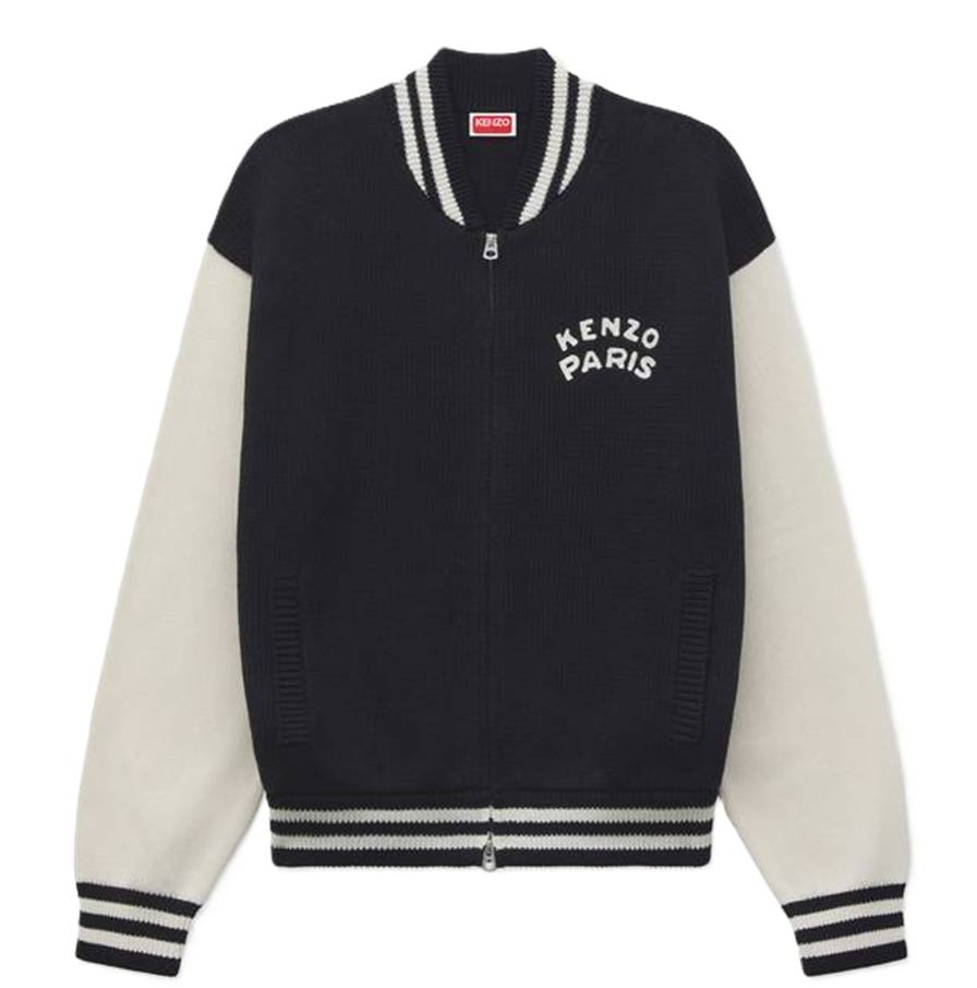  Áo Kenzo Paris Emblem Varsity Cardigan 'Black' 