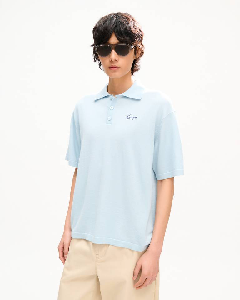  Áo Kenzo Signature Embroidered Polo 'Blue' 