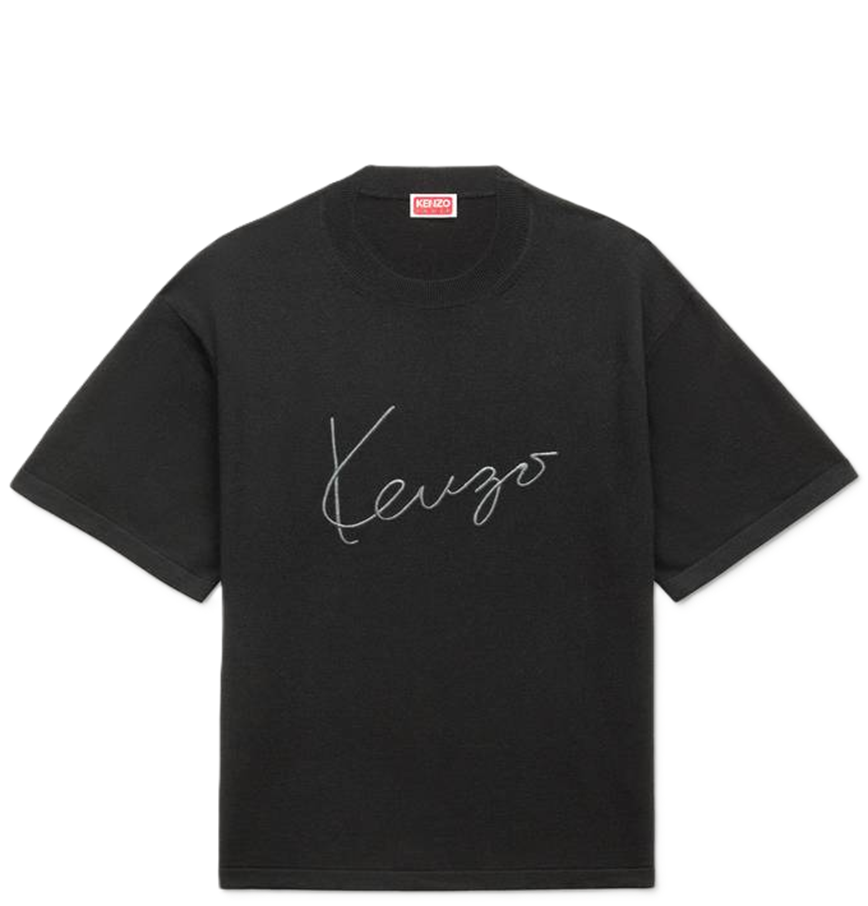  Áo Kenzo Signature Embroidered T-shirt 'Black' 
