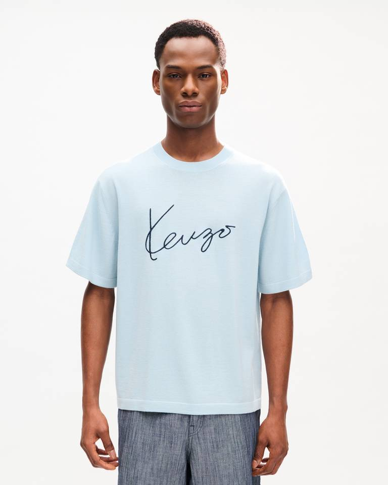  Áo Kenzo Signature' Embroidered T-shirt 'Blue' 