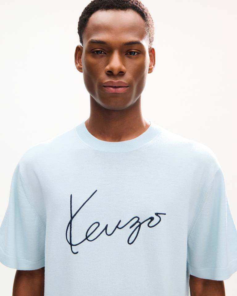  Áo Kenzo Signature' Embroidered T-shirt 'Blue' 
