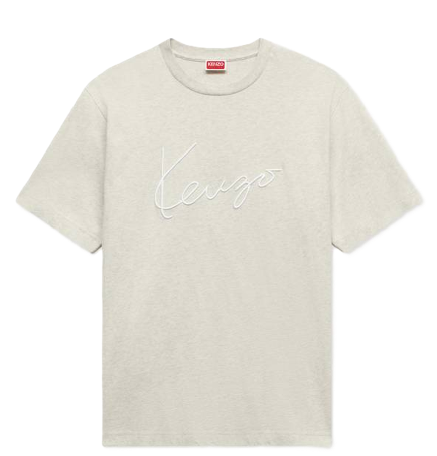  Áo Kenzo Signature Embroidered T-shirt 'Pale Grey' 