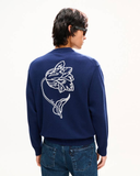  Áo Kenzo Tulip Embroidered Cardigan 'Blue' 