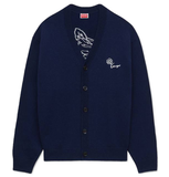  Áo Kenzo Tulip Embroidered Cardigan 'Blue' 