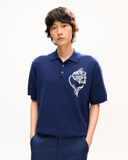 Áo Kenzo Tulip Embroidered Polo 'Blue Black' 