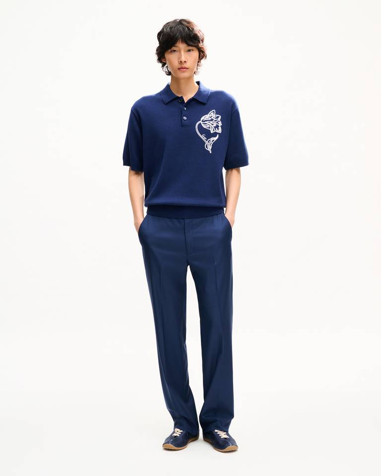  Áo Kenzo Tulip Embroidered Polo 'Blue Black' 