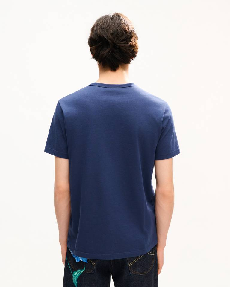  Áo Kenzo Tulip Embroidered Slim T-shirt 'Blue' 