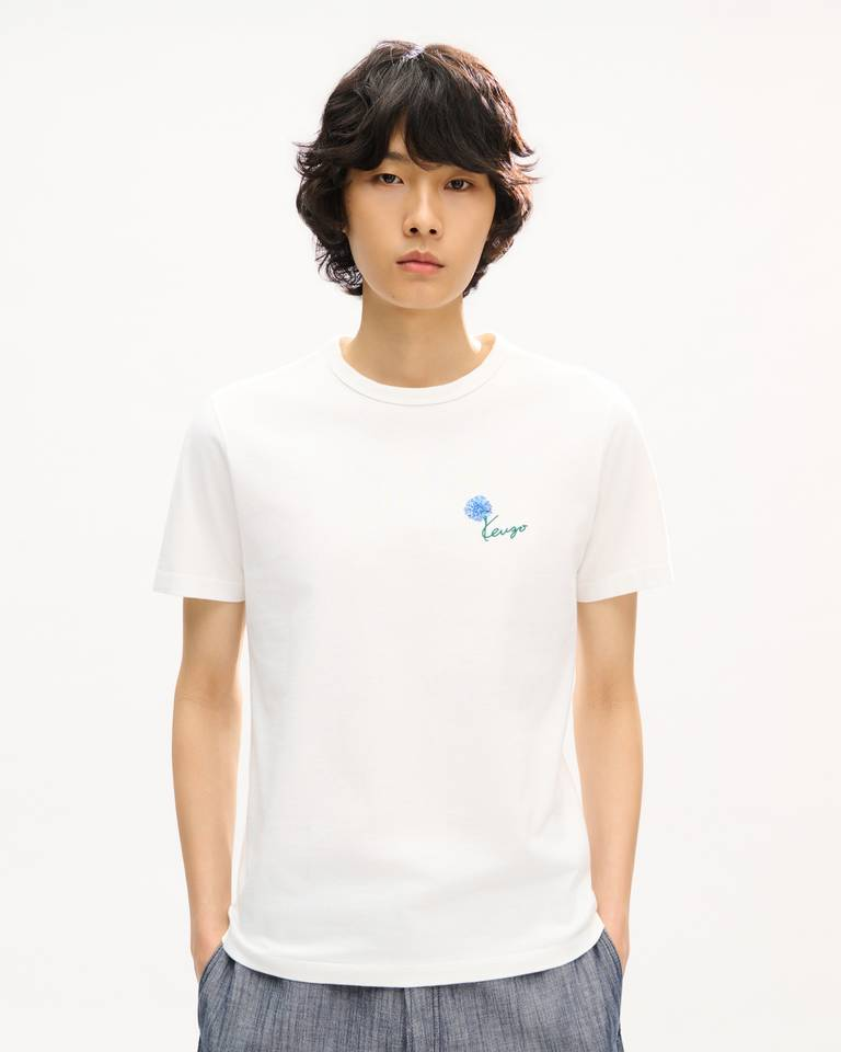  Áo Kenzo Tulip Embroidered Slim T-shirt 'White' 