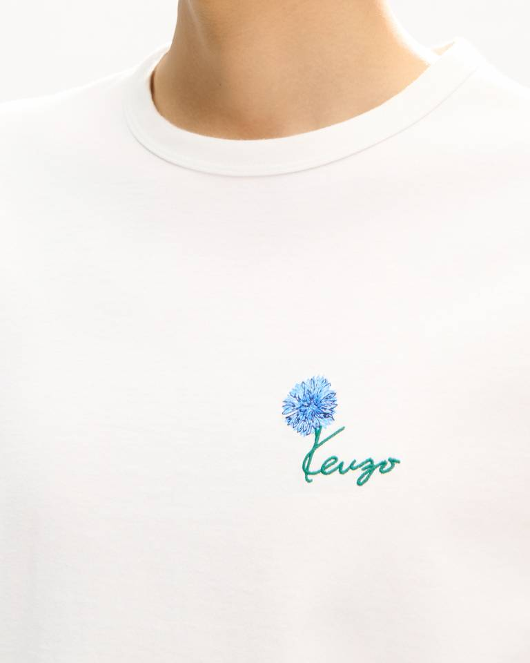  Áo Kenzo Tulip Embroidered Slim T-shirt 'White' 