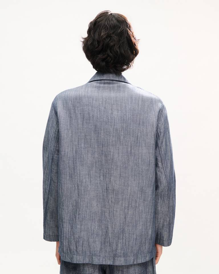  Áo Kenzo Tulip Light Workwear Jacket 'Blue Black' 