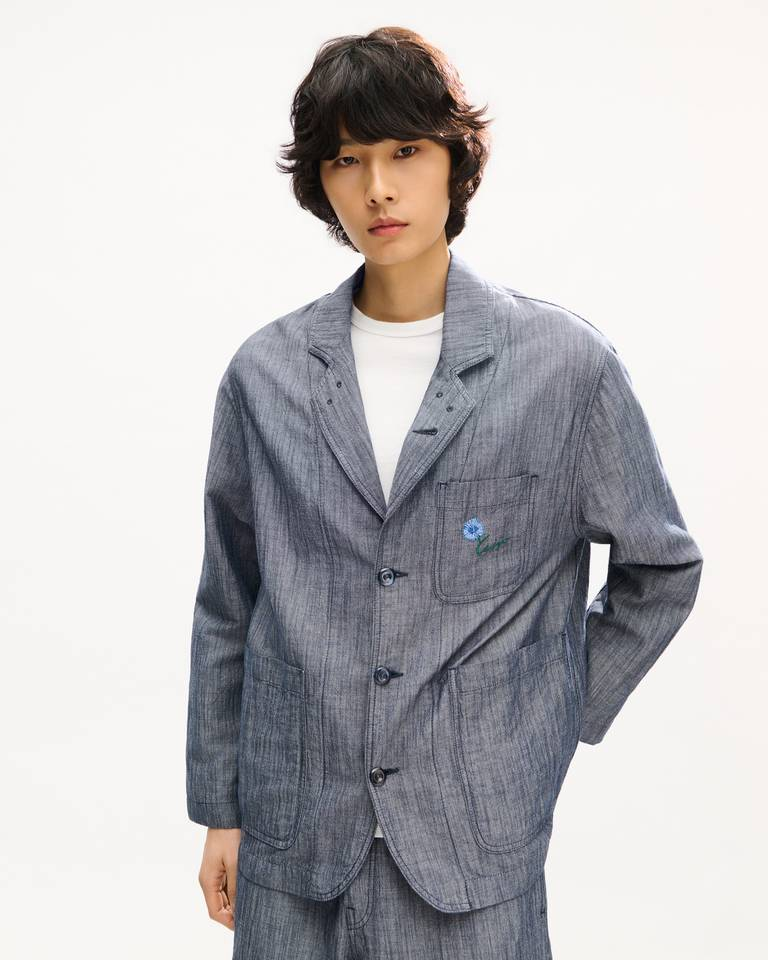  Áo Kenzo Tulip Light Workwear Jacket 'Blue Black' 