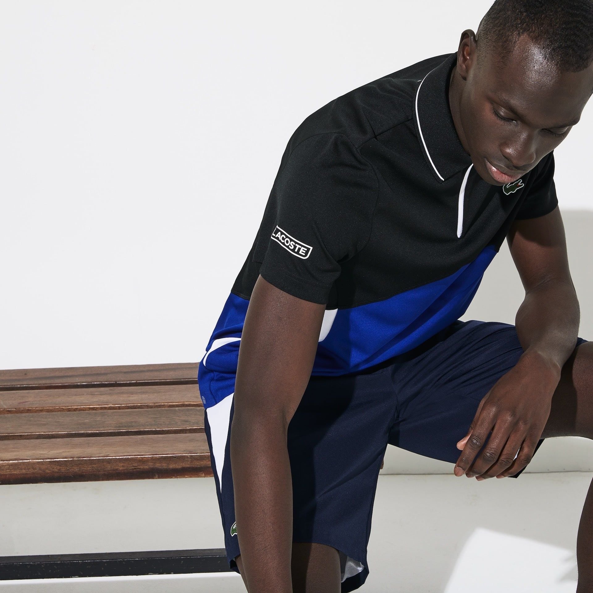  Áo Lacoste Polo Sport Ultra Dry Pique 'Black Blue' 
