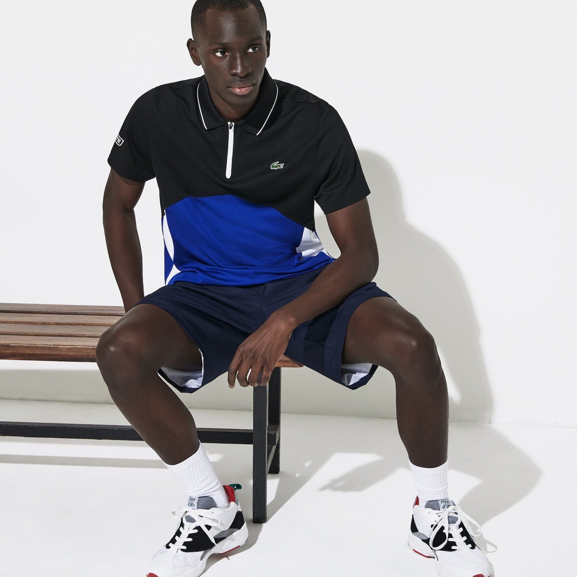 Áo Lacoste Polo Sport Ultra Dry Pique 'Black Blue' 