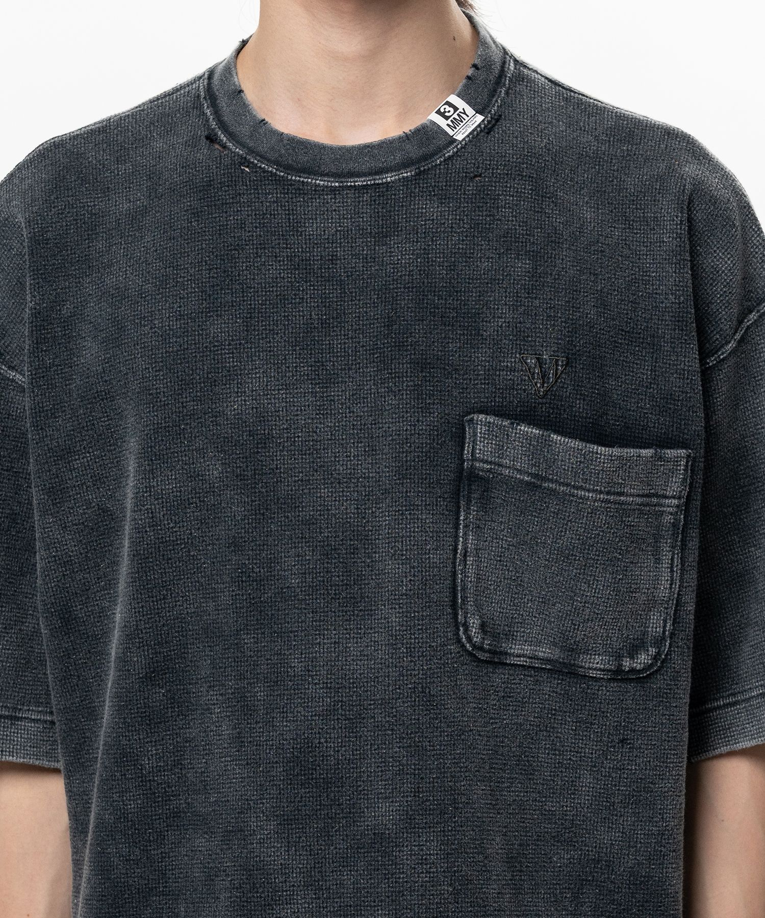  Áo Maison Mihara Yasuhiro Bleached Thermal T-shirt 'Black' 