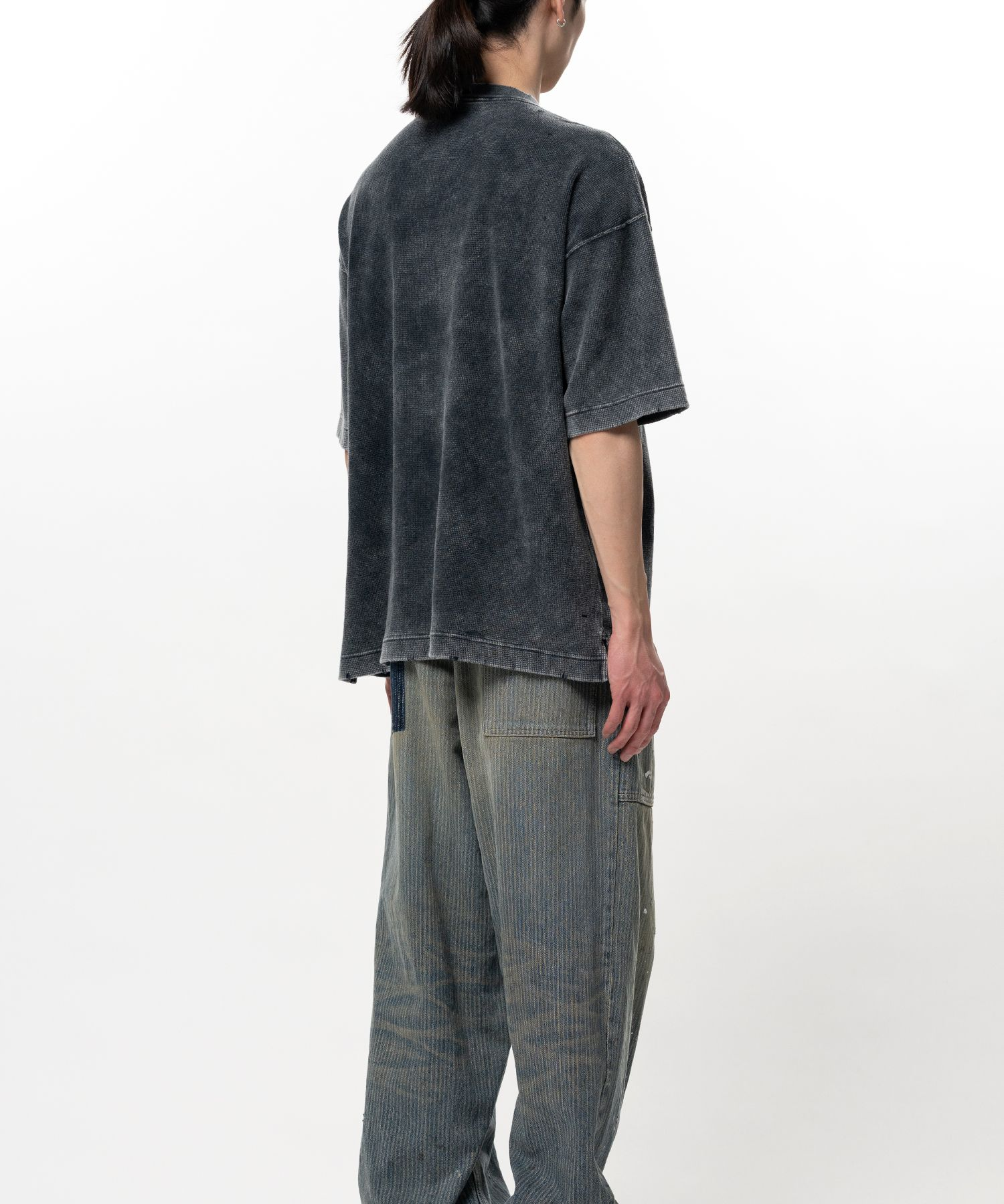  Áo Maison Mihara Yasuhiro Bleached Thermal T-shirt 'Black' 