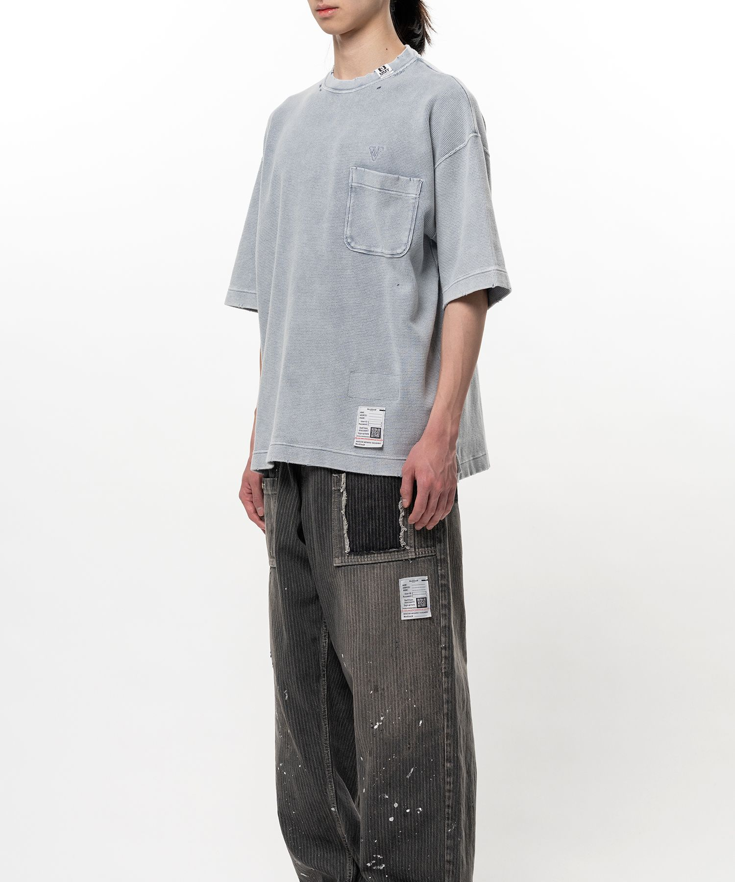  Áo Maison Mihara Yasuhiro Bleached Thermal T-shirt 'Grey' 