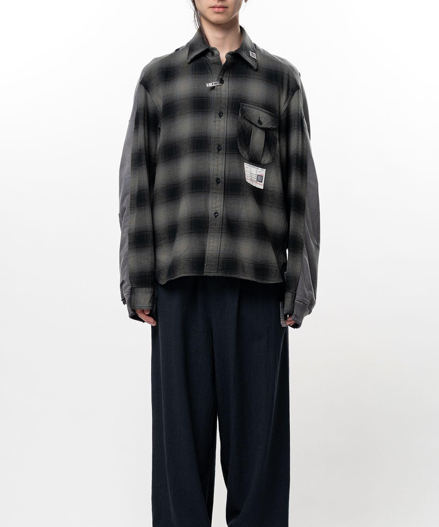  Áo Maison Mihara Yasuhiro Front Back Check 'Black Grey' 