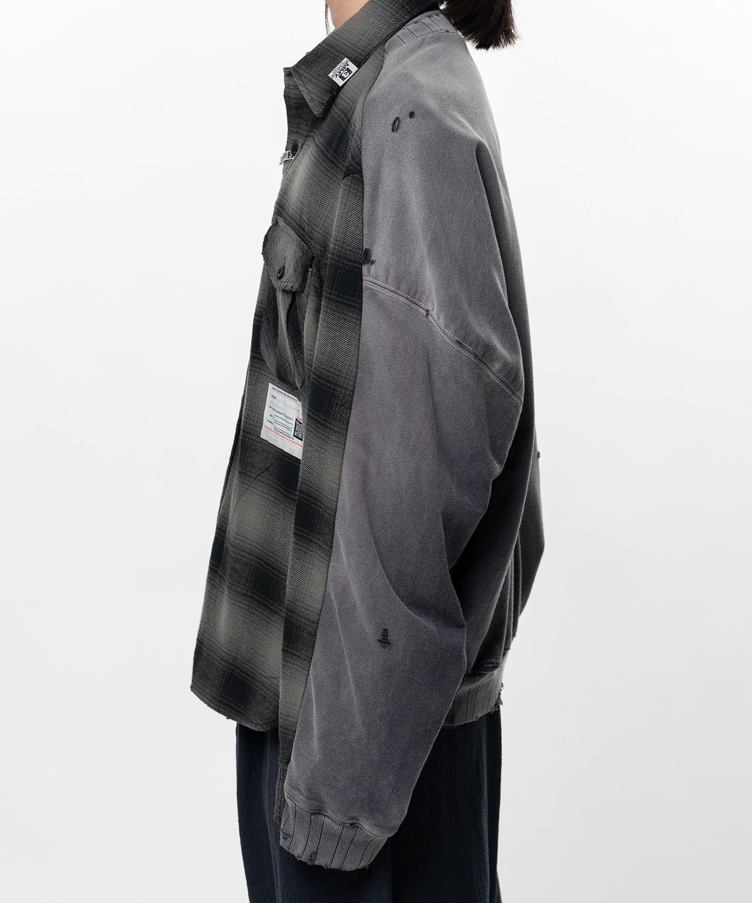  Áo Maison Mihara Yasuhiro Front Back Check 'Black Grey' 