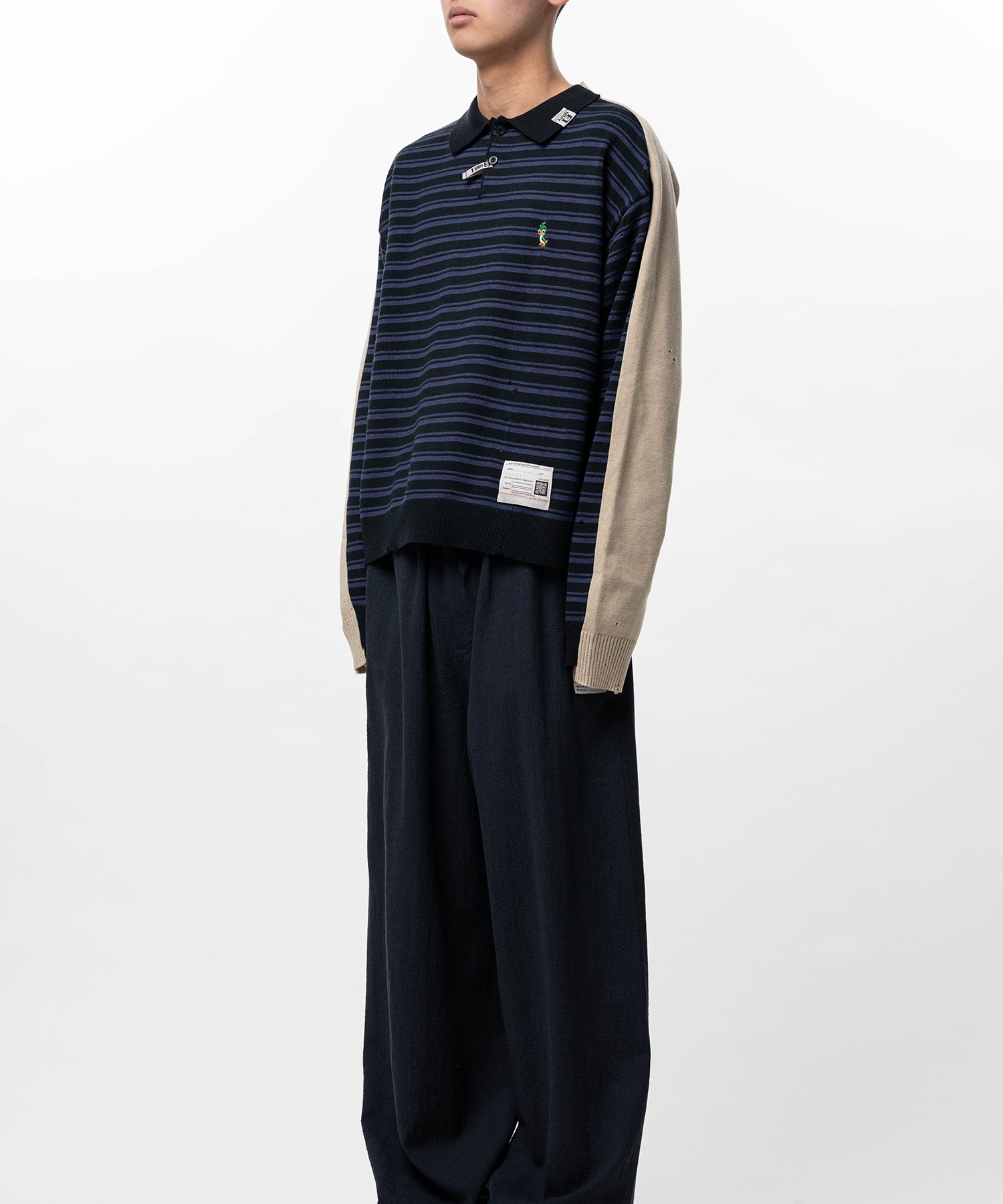  Áo Maison Mihara Yasuhiro Front Back Combined Knit 'Black' 