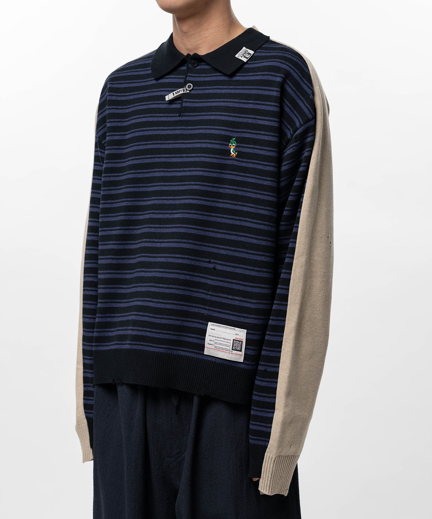  Áo Maison Mihara Yasuhiro Front Back Combined Knit 'Black' 