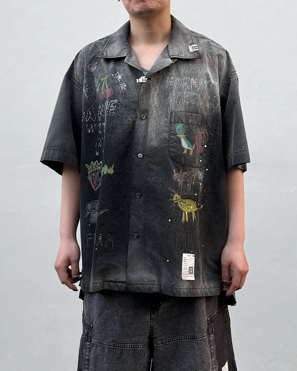  Áo Maison Mihara Yasuhiro Hand Print 'Black' 