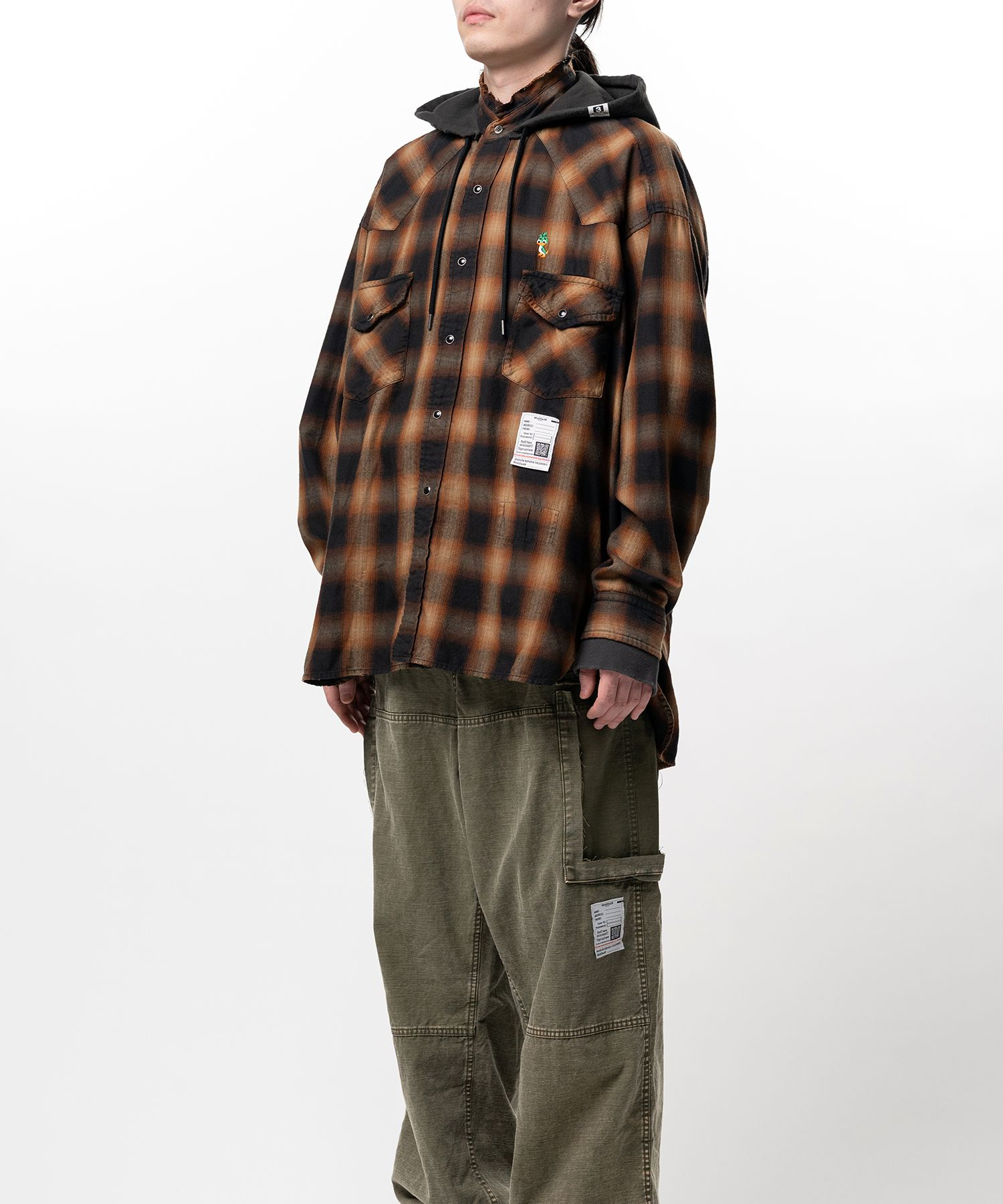  Áo Maison Mihara Yasuhiro Hoodie Shirt 'Brown' 