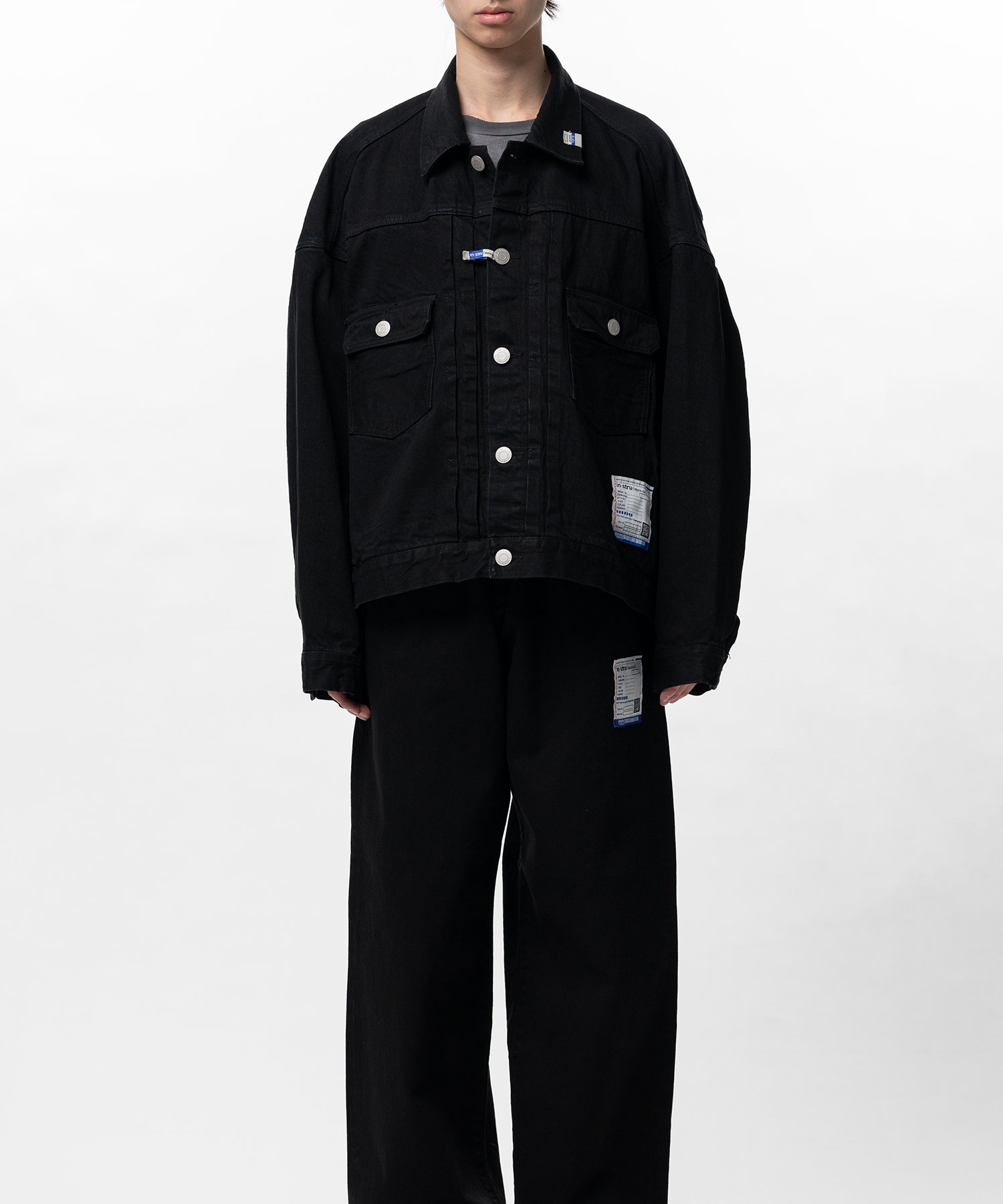  Áo Maison Mihara Yasuhiro One Washed Selvage Denim Jacket 'Black' 