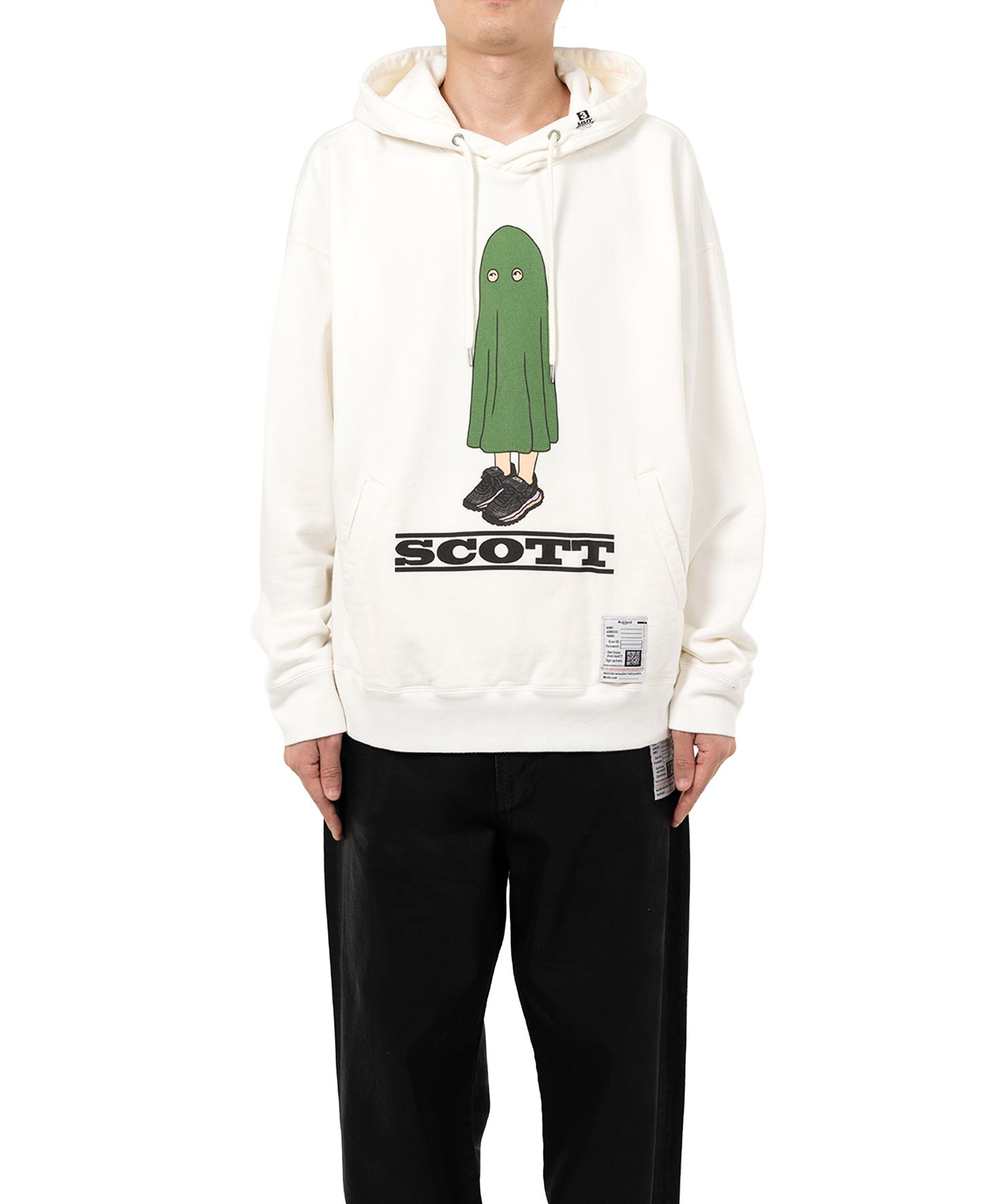  Áo Maison Mihara Yasuhiro Scott Printed Hoodie 'White' 