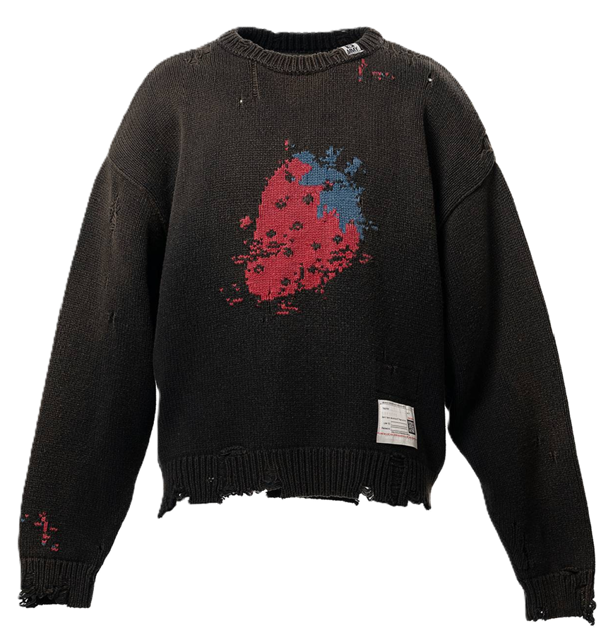  Áo Maison Mihara Yasuhiro Strawberry Jacquard Knit 'Black' 