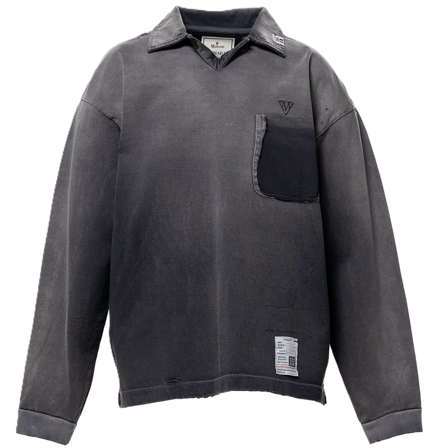  Áo Maison Mihara Yasuhiro Sun Faded Like Collared T-shirt 'Black' 