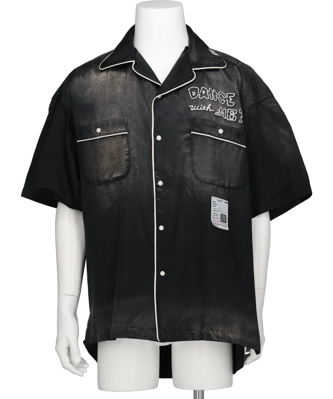  Áo Maison Mihara Yasuhiro Sun Faded Like Satin Shirt 'Black' 