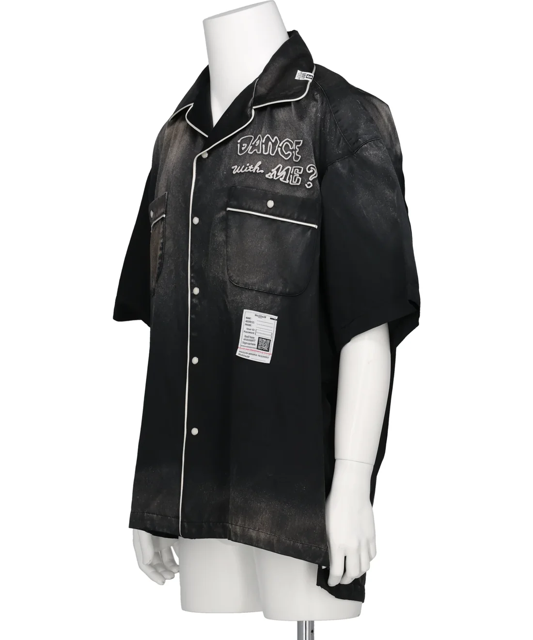  Áo Maison Mihara Yasuhiro Sun Faded Like Satin Shirt 'Black' 