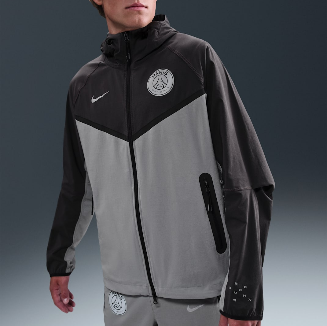  Áo Nike PSG Tech Windrunner Woven Jacket 'Particle Grey' 