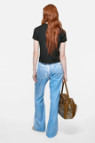  Áo Nữ Acne Fitted Logo T-shirt 'Faded Blue' 