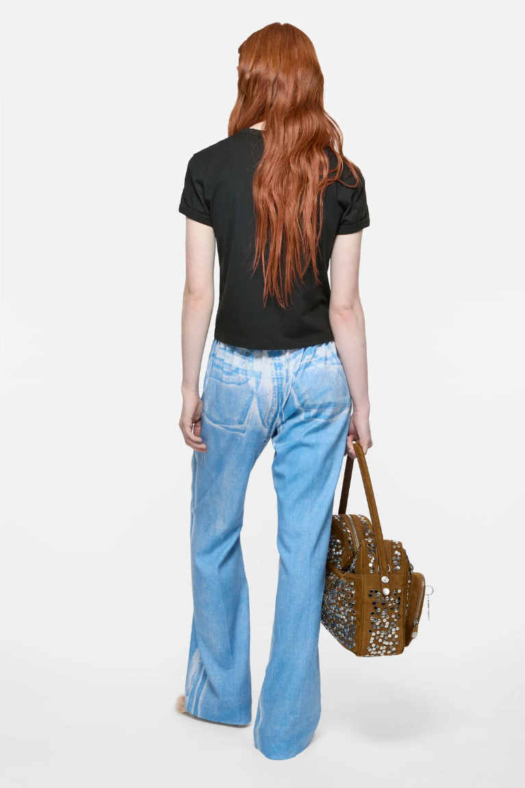  Áo Nữ Acne Fitted Logo T-shirt 'Faded Blue' 