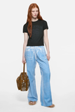  Áo Nữ Acne Fitted Logo T-shirt 'Faded Blue' 