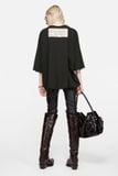  Áo Nữ Acne Gathered Logo T-shirt 'Black' 
