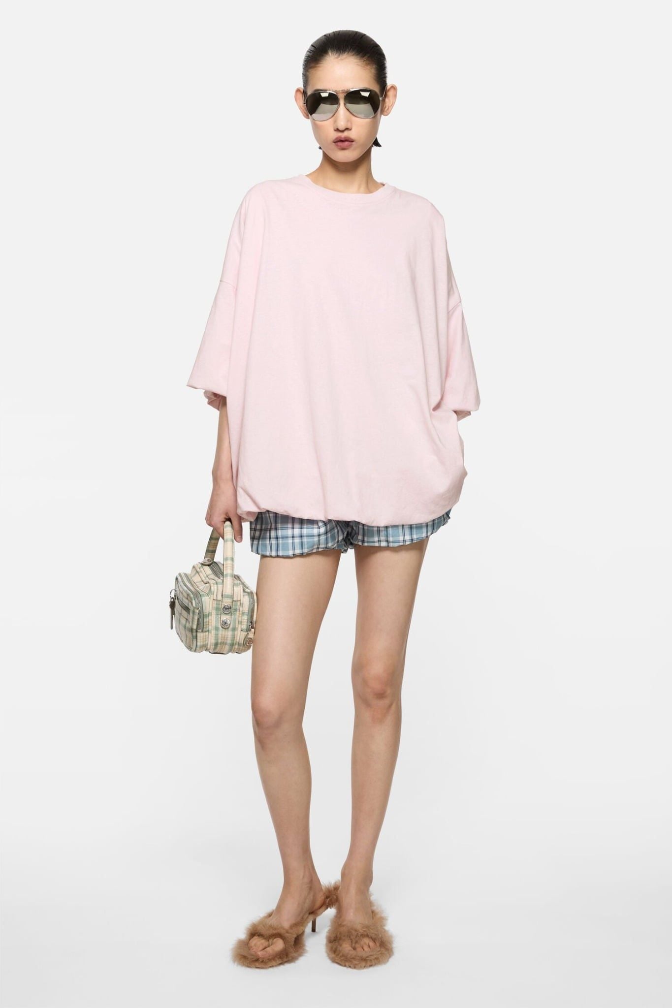  Áo Nữ Acne Gathered Logo T-shirt 'Pink' 