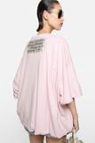  Áo Nữ Acne Gathered Logo T-shirt 'Pink' 