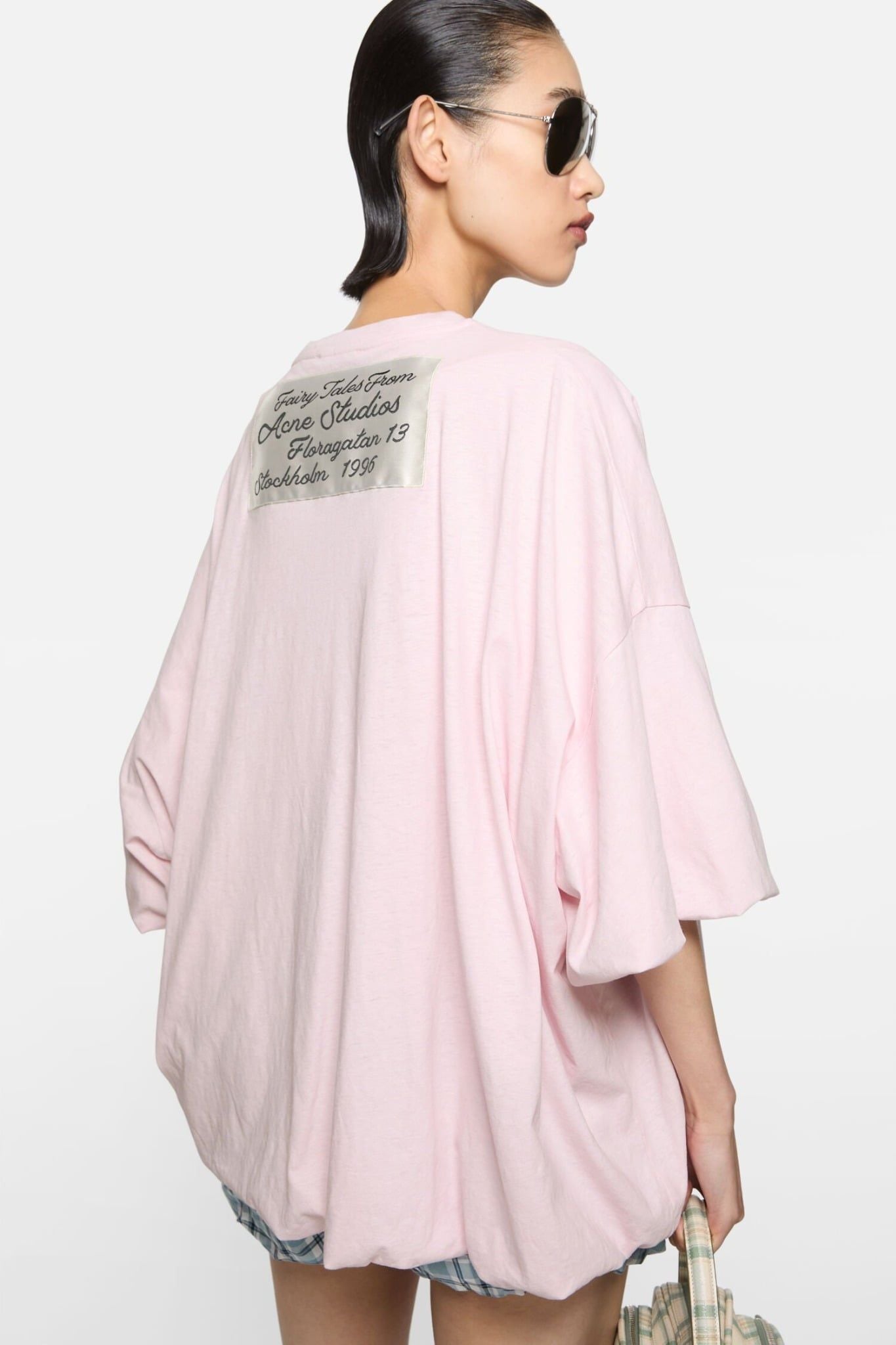  Áo Nữ Acne Gathered Logo T-shirt 'Pink' 