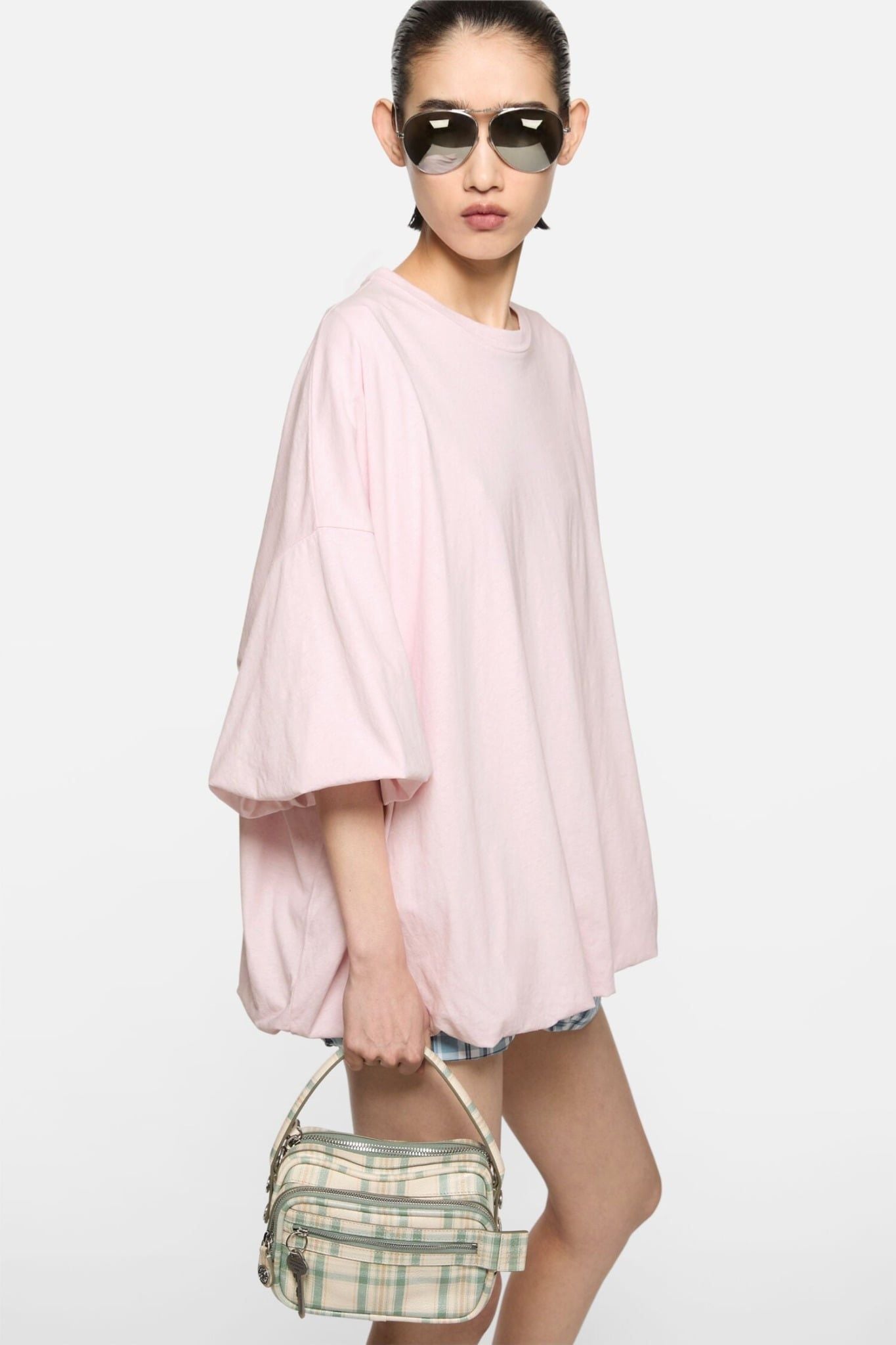  Áo Nữ Acne Gathered Logo T-shirt 'Pink' 