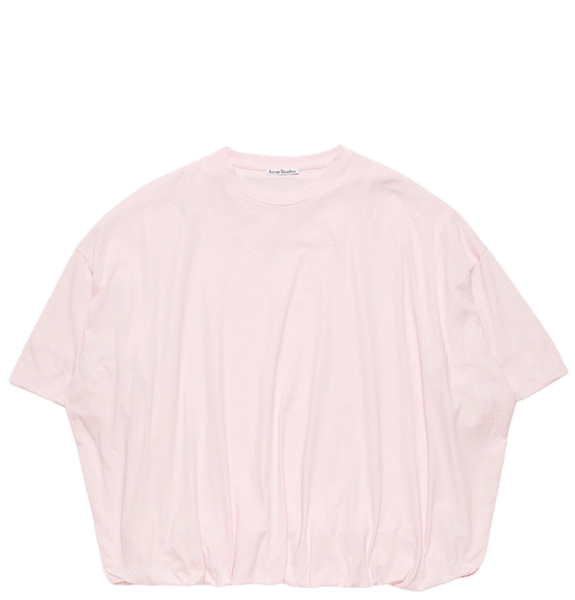  Áo Nữ Acne Gathered Logo T-shirt 'Pink' 