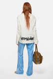  Áo Nữ Acne Gothic Logo T-shirt 'Dusty White' 