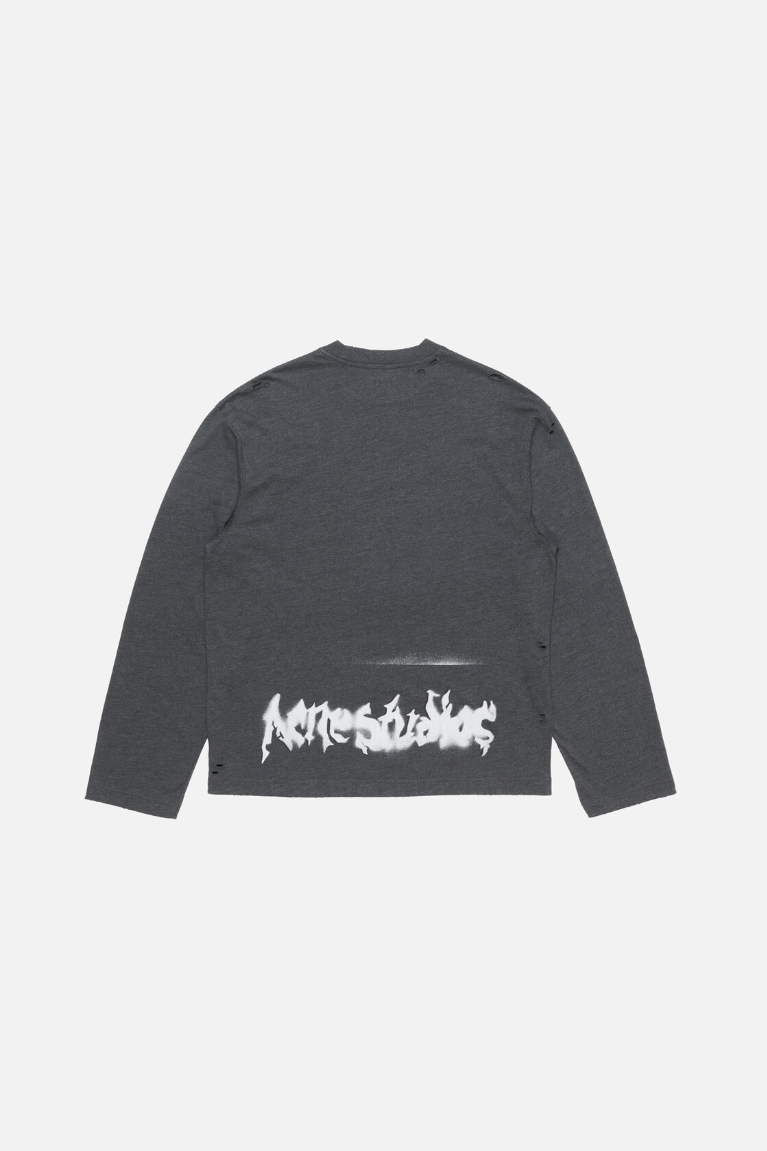  Áo Nữ Acne Gothic Logo T-shirt 'Faded Black' 