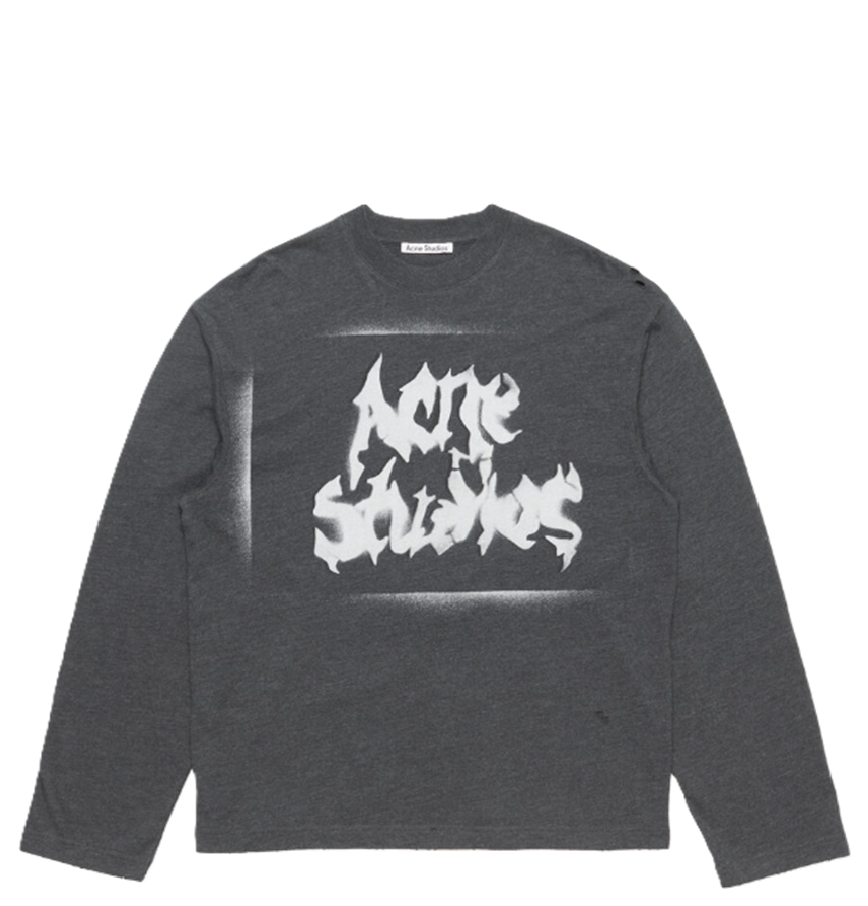  Áo Nữ Acne Gothic Logo T-shirt 'Faded Black' 