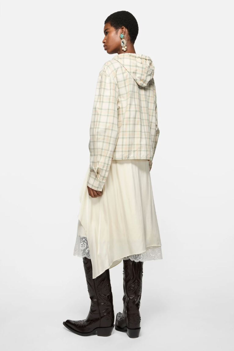  Áo Nữ Acne Hooded Check Jacket 'White' 