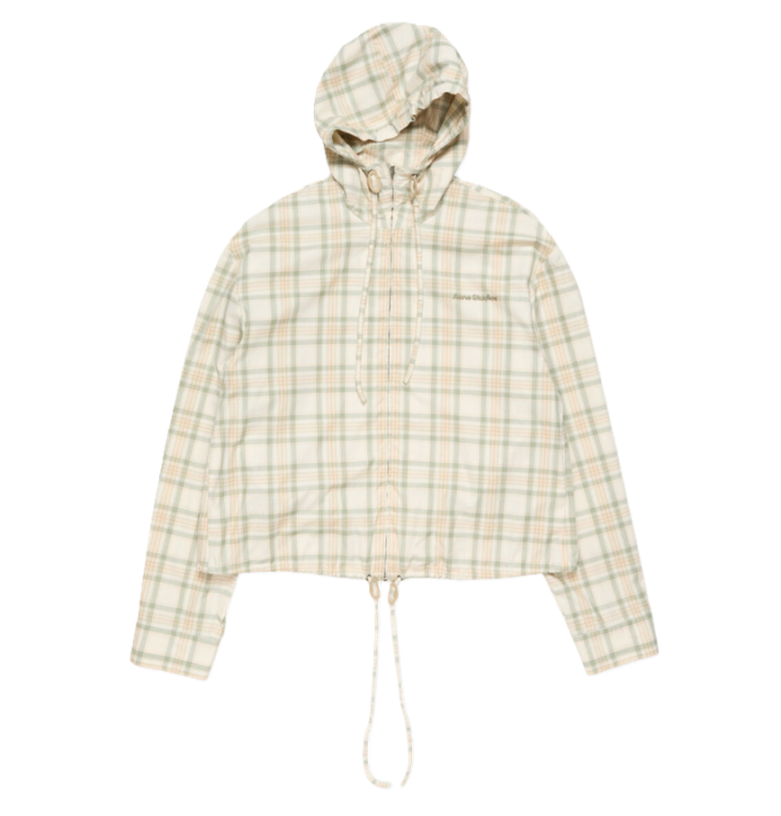  Áo Nữ Acne Hooded Check Jacket 'White' 