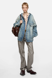  Áo Nữ Acne Hooded Denim Jacket 'Mid Blue' 