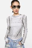  Áo Nữ Acne Layered Logo T-shirt 'Grey' 