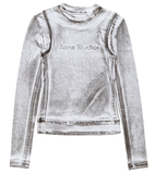  Áo Nữ Acne Layered Logo T-shirt 'Grey' 
